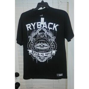 RYBACK FEED ME MORE black t shirt wwe wear NEW WITH TAGS adult LARGE 2 Sided..B7